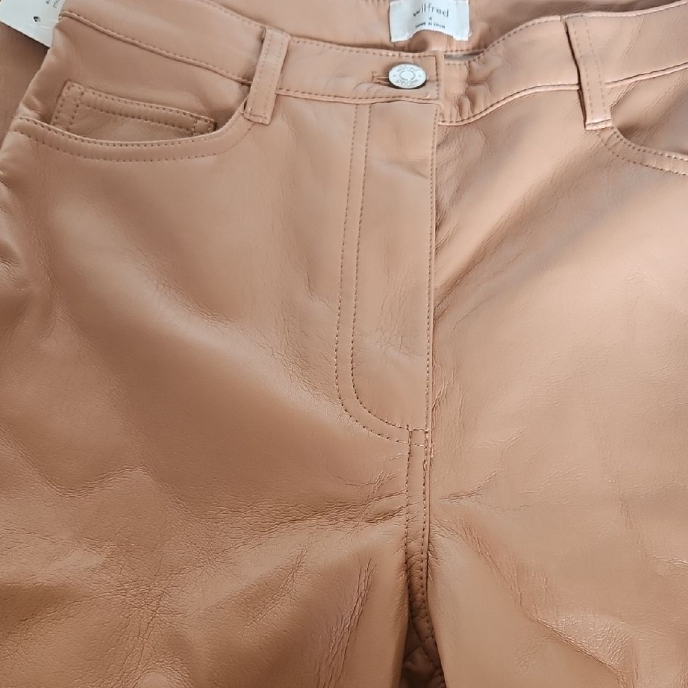 Wilfred Camel Faux Leather Pants - Picture 13 of 16
